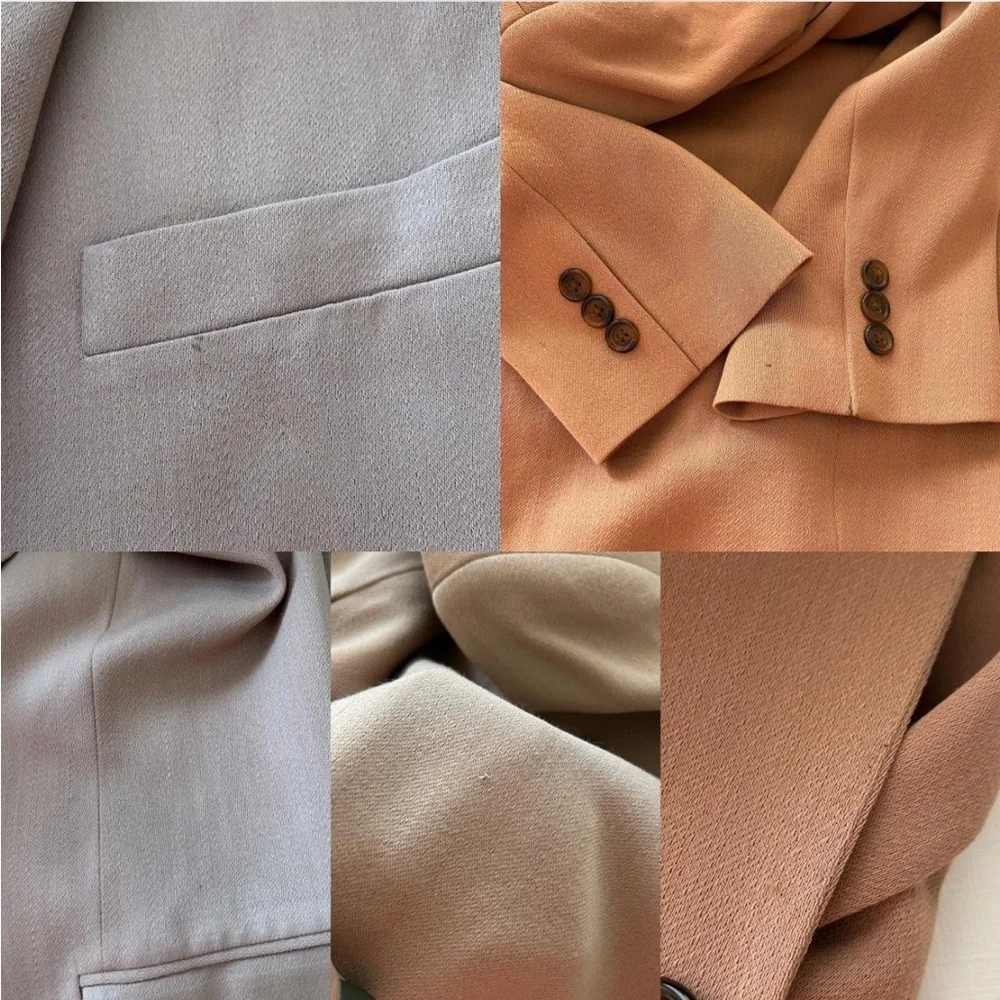 DKNY Vintage 1990s tan pure wool blazer 12. - Picture 7 of 8